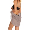 image:imageSwimsuit Coverups for Women Sarong Beach Bikini Wrap Sheer Short Skirt Chiffon Scarf for Swimwear 2026Light Khaki