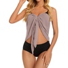 image:imageSwimsuit Coverups for Women Sarong Beach Bikini Wrap Sheer Short Skirt Chiffon Scarf for Swimwear 2026Light Khaki