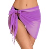 image:imageSwimsuit Coverups for Women Sarong Beach Bikini Wrap Sheer Short Skirt Chiffon Scarf for Swimwear 2026Light Purple