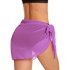 image:imageSwimsuit Coverups for Women Sarong Beach Bikini Wrap Sheer Short Skirt Chiffon Scarf for Swimwear 2026Light Purple