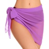 image:imageSwimsuit Coverups for Women Sarong Beach Bikini Wrap Sheer Short Skirt Chiffon Scarf for Swimwear 2026Light Purple