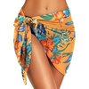 image:imageSwimsuit Coverups for Women Sarong Beach Bikini Wrap Sheer Short Skirt Chiffon Scarf for Swimwear 2026Orange Leaves