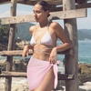 image:imageSwimsuit Coverups for Women Sarong Beach Bikini Wrap Sheer Short Skirt Chiffon Scarf for Swimwear 2026Pink
