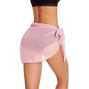 image:imageSwimsuit Coverups for Women Sarong Beach Bikini Wrap Sheer Short Skirt Chiffon Scarf for Swimwear 2026Pink