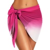 image:imageSwimsuit Coverups for Women Sarong Beach Bikini Wrap Sheer Short Skirt Chiffon Scarf for Swimwear 2026Pink White Gradient