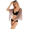 image:imageSwimsuit Coverups for Women Sarong Beach Bikini Wrap Sheer Short Skirt Chiffon Scarf for Swimwear 2026Purple Gray