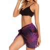 image:imageSwimsuit Coverups for Women Sarong Beach Bikini Wrap Sheer Short Skirt Chiffon Scarf for Swimwear 2026Purple Leaf