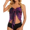 image:imageSwimsuit Coverups for Women Sarong Beach Bikini Wrap Sheer Short Skirt Chiffon Scarf for Swimwear 2026Purple Leaf