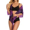image:imageSwimsuit Coverups for Women Sarong Beach Bikini Wrap Sheer Short Skirt Chiffon Scarf for Swimwear 2026Purple Leaf