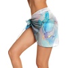 image:imageSwimsuit Coverups for Women Sarong Beach Bikini Wrap Sheer Short Skirt Chiffon Scarf for Swimwear 2026Purple Pink Gilt