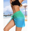 image:imageSwimsuit Coverups for Women Sarong Beach Bikini Wrap Sheer Short Skirt Chiffon Scarf for Swimwear 2026Tiedyed Sky Blue
