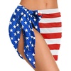 image:imageSwimsuit Coverups for Women Sarong Beach Bikini Wrap Sheer Short Skirt Chiffon Scarf for Swimwear 2026Us Flag Print
