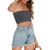 image:imageTube Tops for Women Summer Crop Top Basic Casual Bandeau Going Out Strapless Short ShirtDark Gray
