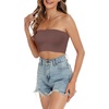 image:imageTube Tops for Women Summer Crop Top Basic Casual Bandeau Going Out Strapless Short ShirtSolid Khaki
