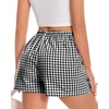 image:imageWomen Boxer Shorts Comfy Gingham Drawstring Pajama Bottom Plaid Casual Pants with PocketBlack