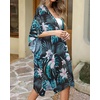 image:imageWomens Kimono Swimsuit Coverups Summer Beach Casual Loose Cardigans for Swimwear 2026Black Green Leaves