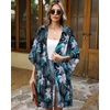 image:imageWomens Kimono Swimsuit Coverups Summer Beach Casual Loose Cardigans for Swimwear 2026Black Green Leaves