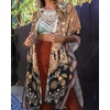 image:imageWomens Kimono Swimsuit Coverups Summer Beach Casual Loose Cardigans for Swimwear 2026Black Khaki Ethnic