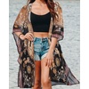 image:imageWomens Kimono Swimsuit Coverups Summer Beach Casual Loose Cardigans for Swimwear 2026Black Khaki Ethnic