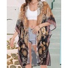 image:imageWomens Kimono Swimsuit Coverups Summer Beach Casual Loose Cardigans for Swimwear 2026Black Khaki Ethnic
