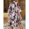 image:imageWomens Kimono Swimsuit Coverups Summer Beach Casual Loose Cardigans for Swimwear 2026Black White Brown