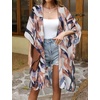 image:imageWomens Kimono Swimsuit Coverups Summer Beach Casual Loose Cardigans for Swimwear 2026Black White Brown