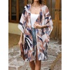 image:imageWomens Kimono Swimsuit Coverups Summer Beach Casual Loose Cardigans for Swimwear 2026Black White Brown