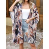image:imageWomens Kimono Swimsuit Coverups Summer Beach Casual Loose Cardigans for Swimwear 2026Black White Brown