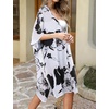image:imageWomens Kimono Swimsuit Coverups Summer Beach Casual Loose Cardigans for Swimwear 2026Black White Floral