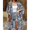 image:imageWomens Kimono Swimsuit Coverups Summer Beach Casual Loose Cardigans for Swimwear 2026Black White Zebra