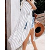 image:imageWomens Kimono Swimsuit Coverups Summer Beach Casual Loose Cardigans for Swimwear 2026Black and White Stripe
