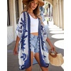 image:imageWomens Kimono Swimsuit Coverups Summer Beach Casual Loose Cardigans for Swimwear 2026Blue Boho Pattern