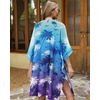 image:imageWomens Kimono Swimsuit Coverups Summer Beach Casual Loose Cardigans for Swimwear 2026Blue Purple Coconut Tree