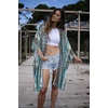 image:imageWomens Kimono Swimsuit Coverups Summer Beach Casual Loose Cardigans for Swimwear 2026Blue Stripe Ethnic Print