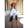 image:imageWomens Kimono Swimsuit Coverups Summer Beach Casual Loose Cardigans for Swimwear 2026Blue Tiedye