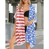 image:imageWomens Kimono Swimsuit Coverups Summer Beach Casual Loose Cardigans for Swimwear 2026Blue Us Flag