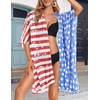 image:imageWomens Kimono Swimsuit Coverups Summer Beach Casual Loose Cardigans for Swimwear 2026Blue Us Flag