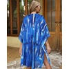 image:imageWomens Kimono Swimsuit Coverups Summer Beach Casual Loose Cardigans for Swimwear 2026Blue White Smudge
