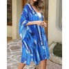 image:imageWomens Kimono Swimsuit Coverups Summer Beach Casual Loose Cardigans for Swimwear 2026Blue White Smudge