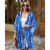 image:imageWomens Kimono Swimsuit Coverups Summer Beach Casual Loose Cardigans for Swimwear 2026Blue White Smudge