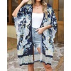 image:imageWomens Kimono Swimsuit Coverups Summer Beach Casual Loose Cardigans for Swimwear 2026Blue White Yellow Print