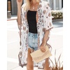 image:imageWomens Kimono Swimsuit Coverups Summer Beach Casual Loose Cardigans for Swimwear 2026Boho White and Khaki