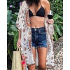image:imageWomens Kimono Swimsuit Coverups Summer Beach Casual Loose Cardigans for Swimwear 2026Boho White and Khaki