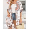 image:imageWomens Kimono Swimsuit Coverups Summer Beach Casual Loose Cardigans for Swimwear 2026Boho White and Khaki