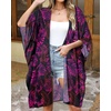 image:imageWomens Kimono Swimsuit Coverups Summer Beach Casual Loose Cardigans for Swimwear 2026Deap Purple Leaf