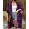 image:imageWomens Kimono Swimsuit Coverups Summer Beach Casual Loose Cardigans for Swimwear 2026Deap Purple Leaf