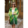 image:imageWomens Kimono Swimsuit Coverups Summer Beach Casual Loose Cardigans for Swimwear 2026Green Yellow Clover