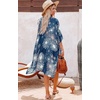 image:imageWomens Kimono Swimsuit Coverups Summer Beach Casual Loose Cardigans for Swimwear 2026Navy Fire Print