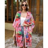 image:imageWomens Kimono Swimsuit Coverups Summer Beach Casual Loose Cardigans for Swimwear 2026Pink Colorful Leaves