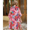 image:imageWomens Kimono Swimsuit Coverups Summer Beach Casual Loose Cardigans for Swimwear 2026Pink Colorful Leaves